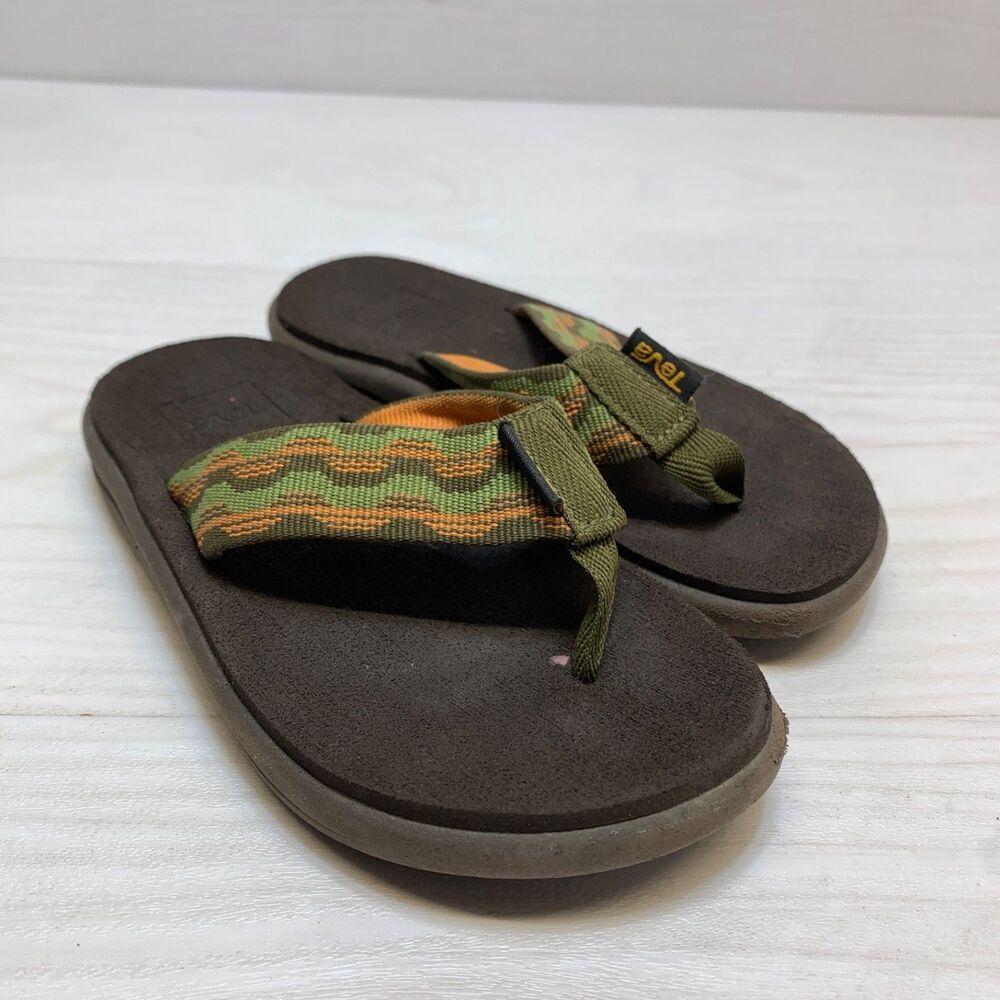 Little Kids Teva Voya Brown Nylon Thong Flip Flops Sandals Size 12 C